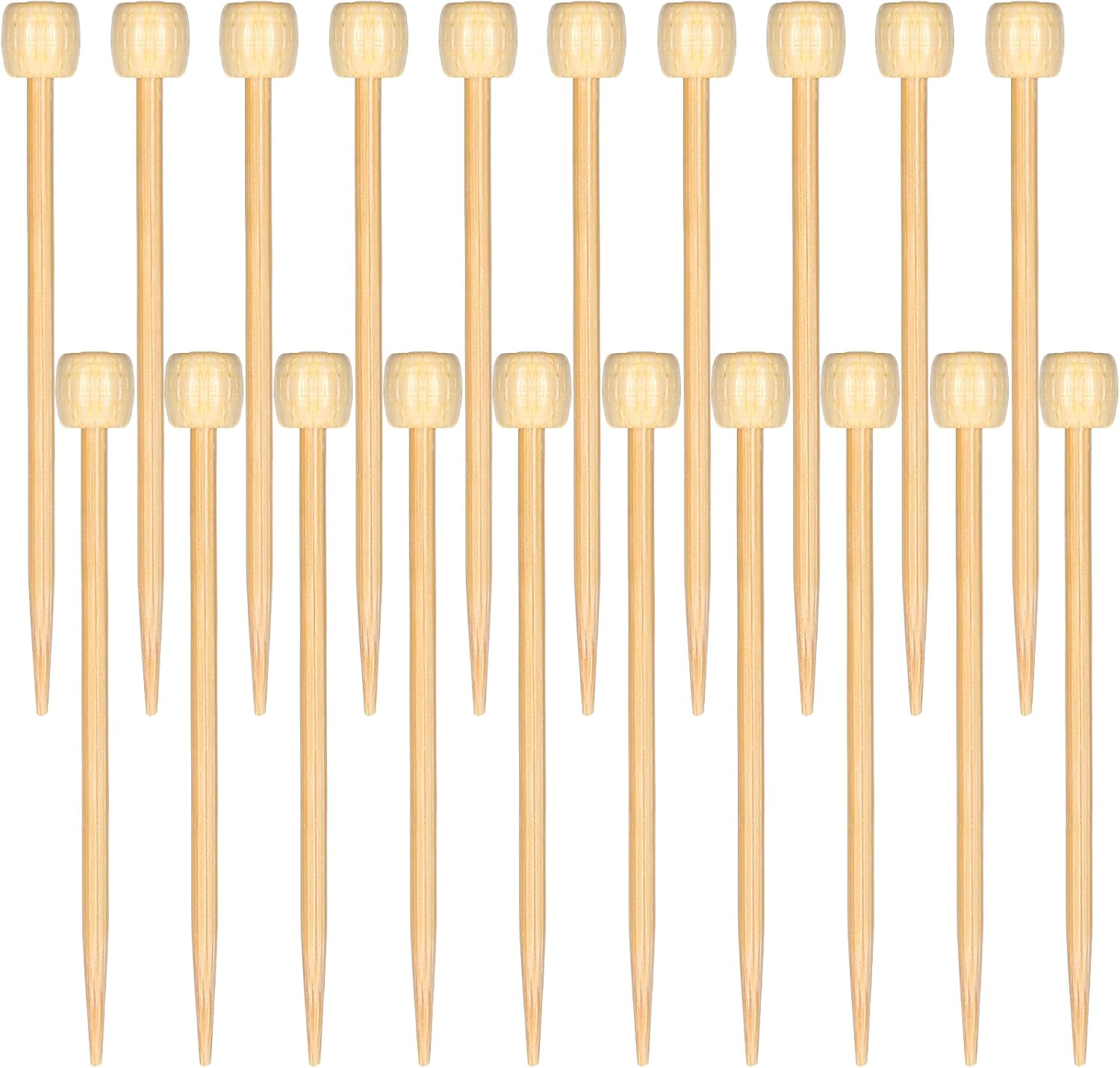20 Piece Bamboo Knitting Needles 2.75 Inch Bamboo Crochet Marking Pins Single Point Straight Wood Needles Mini Pins Knitting Accessories for Beginners DIY Craft Knittings Crochet Supplies