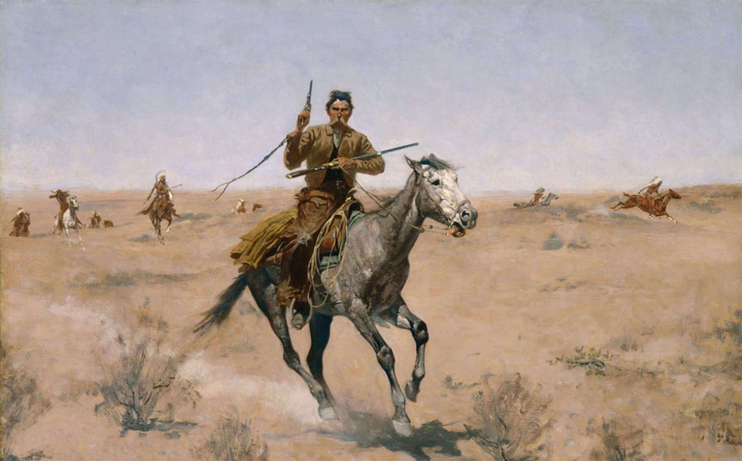 ARTXLXXBN Famous Prints Artwork Pictures Poster Painting Art the Flight by Frederic Remington Artwork Landscape Pictures for Home Decor 60x90cm
