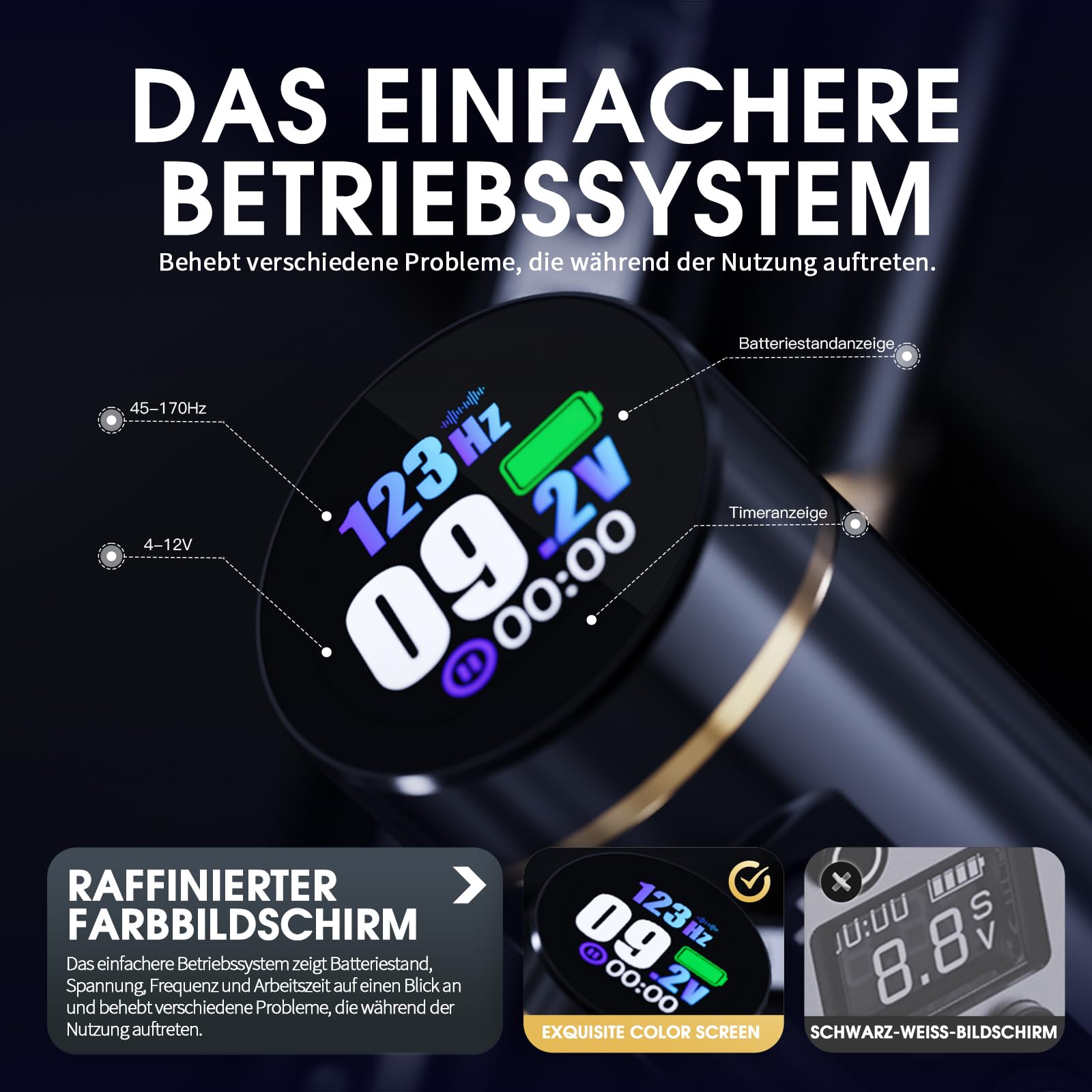 Mast Flip3 Maschine Tattoo Pen ohne Kabel Rotative Tattoo Pistole mit 7 verstellbaren Schlägen 2.4mm - 4.2mm mit 2pcs Batterien 1800mAh Ideal für Anfänger und Tätowierer