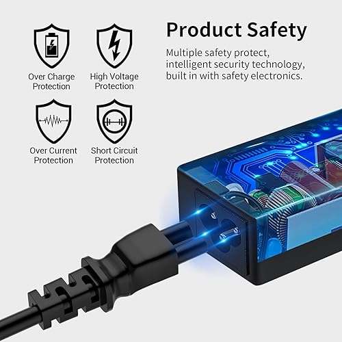 Miniatura 7 de Cargador para portátil de 65 W compatible con Acer Aspire 5 3 1 A515-54 A315-24P Chromebook N15Q8 N15Q9 N16P1 C738T C740 PA-1450-26, Swift 3, Spin 1