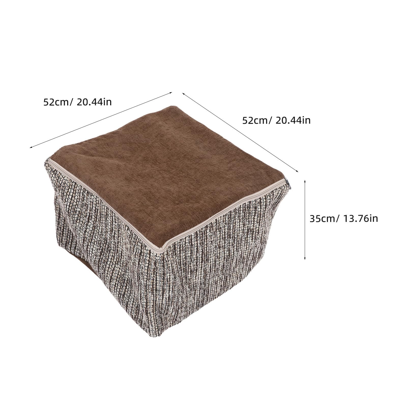 NUOBESTY Abnehmbarer Fußhockerbezug aus Weicher Baumwolle Staubdichte Ottomanenhülle mit Kratzfestem Schutz 52x52x35cm für Wohnzimmer und Schlafzimmer