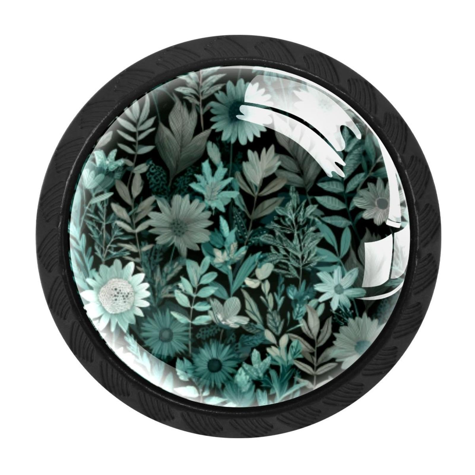CHENZZZZ 4 Pack Sage Green Flowers and Leaves Kitchen Cabinet Knobs Drawer Knobs Door Dresser Handles for Personalized Gifts Great for Any Occasion