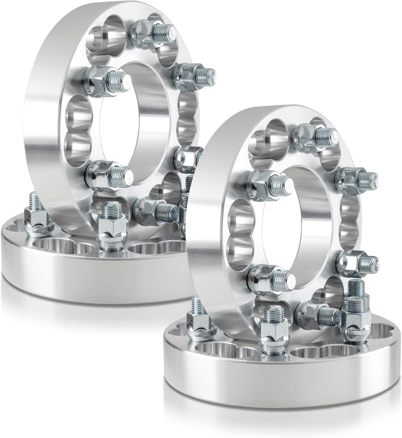 6x135 & 6x139.7 to 6x127 Wheel Adapters 1.25 Inch (32mm) – 4pcs Dual-Drilled Wheel Adapters with 87.1mm Bore, M14x1.5 Studs – Fits Ford F-150, Silverado, Sierra with 6 Lug to Mount 6x5 Wheels