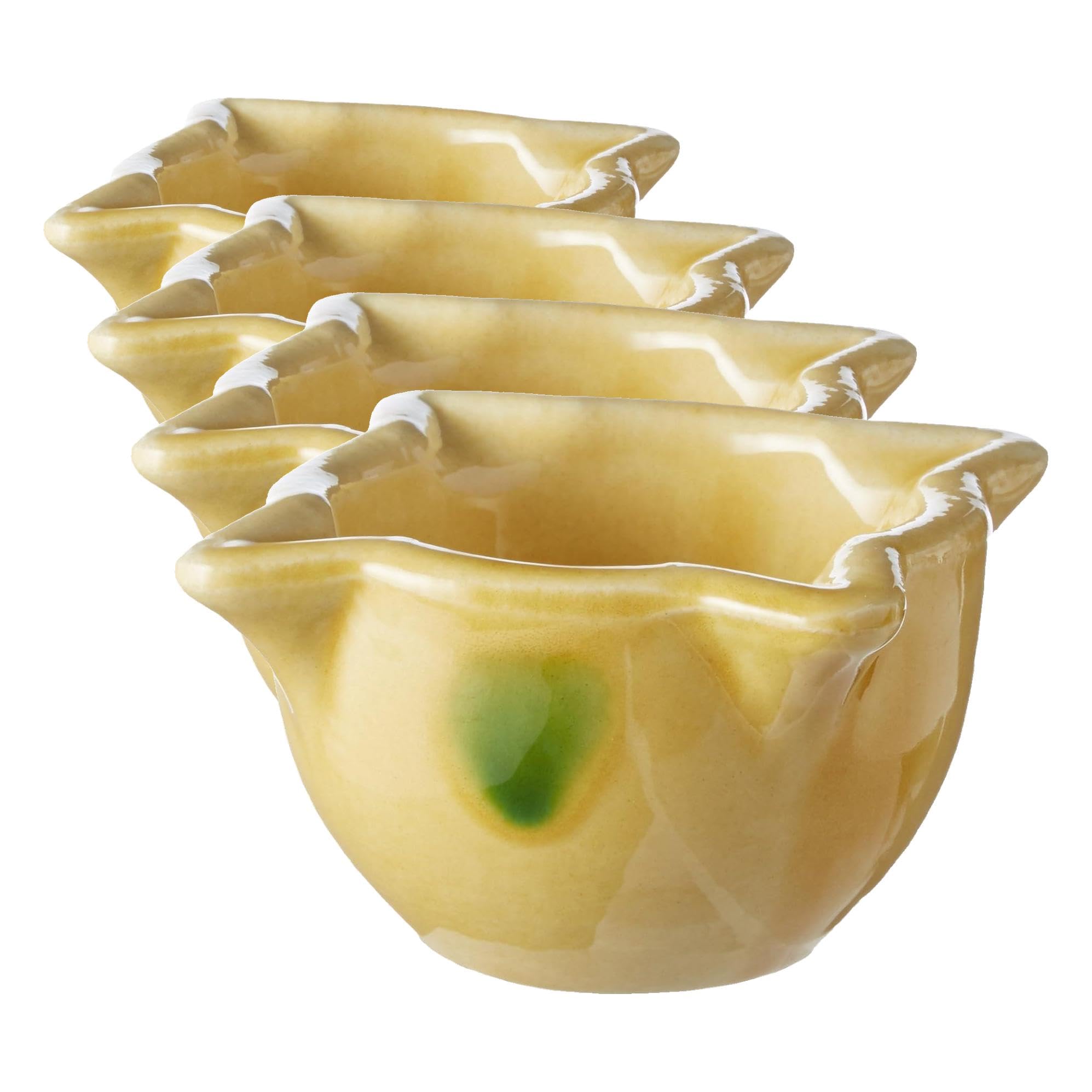 Fackelmann Cerámica, mortero para Hacer Salsas, Amarillo, 9x4,5cm (Food More) (Paquete de 4)