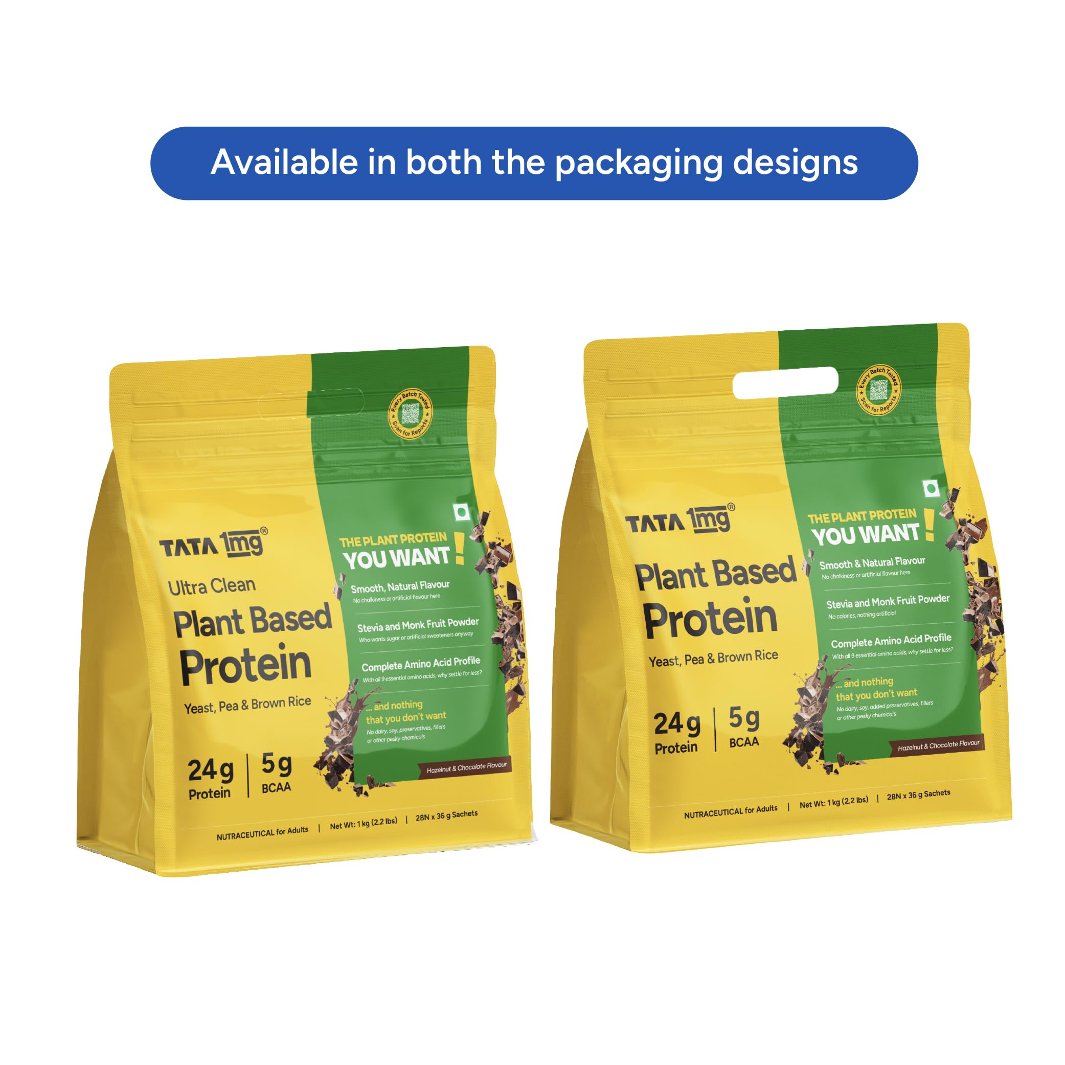 Tata 1mg Plant Protein – Hazelnut & Chocolate | 24g Protein | No Added Refined Sugar | 1kg — Amazon image 4