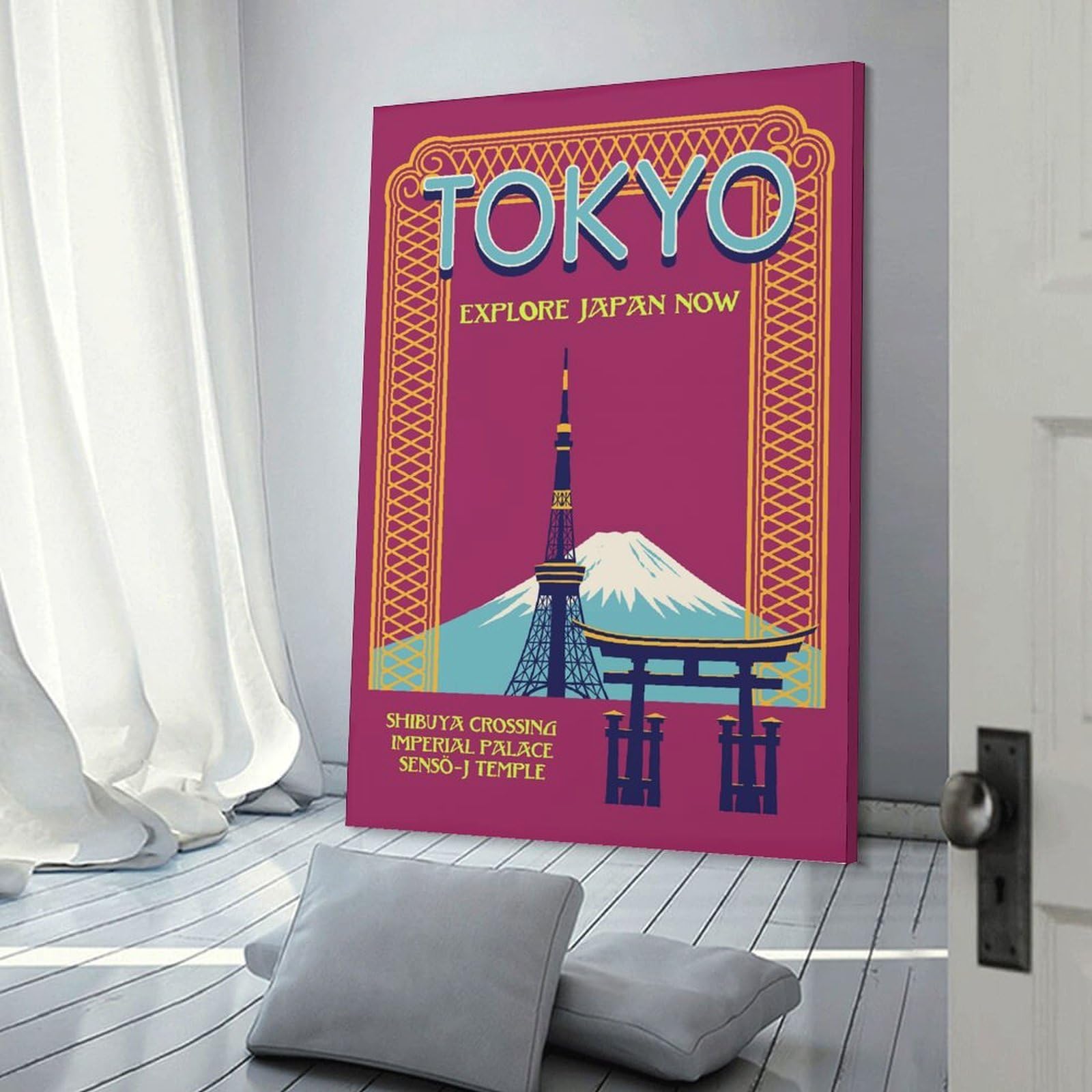 Junmoney Home Decor Wall Art Tokyo, 12x18inch(30x45cm), for Bedroom Decor, Cosy Corners Or Studios, Decorative Wall Art for Cosy Rooms