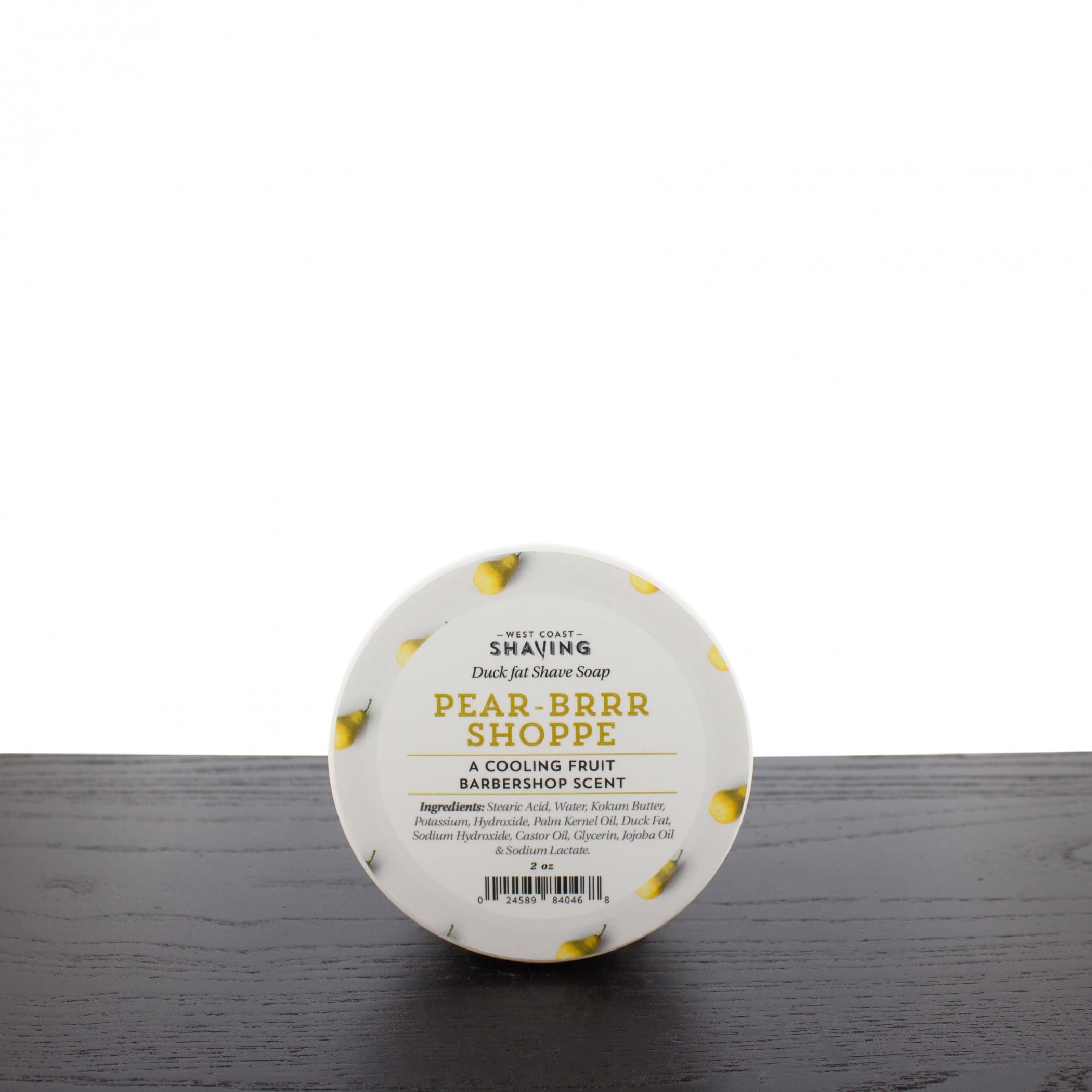 West Coast Shaving Duck Fat Shaving Soap, Pear-Brrr Shoppe, 2 oz