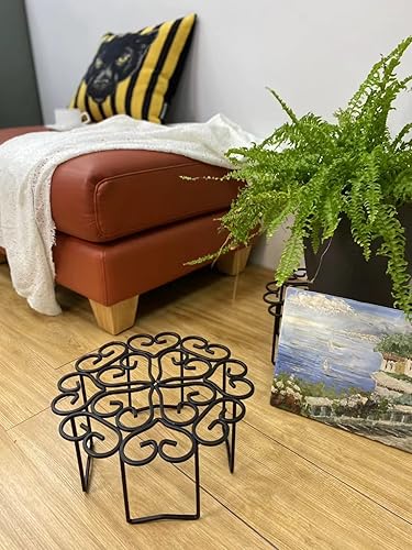 Miniatura 4 de Cocoyard - Juego de 6 soportes de metal resistente para plantas en macetas, soporte para macetas de interior y exterior, soporte para macetas,