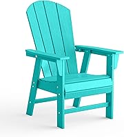 Vista 34 de Costaelm Silla Adirondack al aire libre, sillas de balcón de HDPE, silla Adirondack náutica de concha marina portside y sillas para hoguera, madera