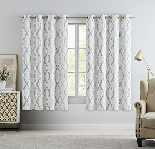 Miniatura 2 de Cortinas opacas completas marroquíes con aislamiento térmico y ojales para sala de estar, juego de 2 paneles de cortinas térmicas, 52 pulgadas de