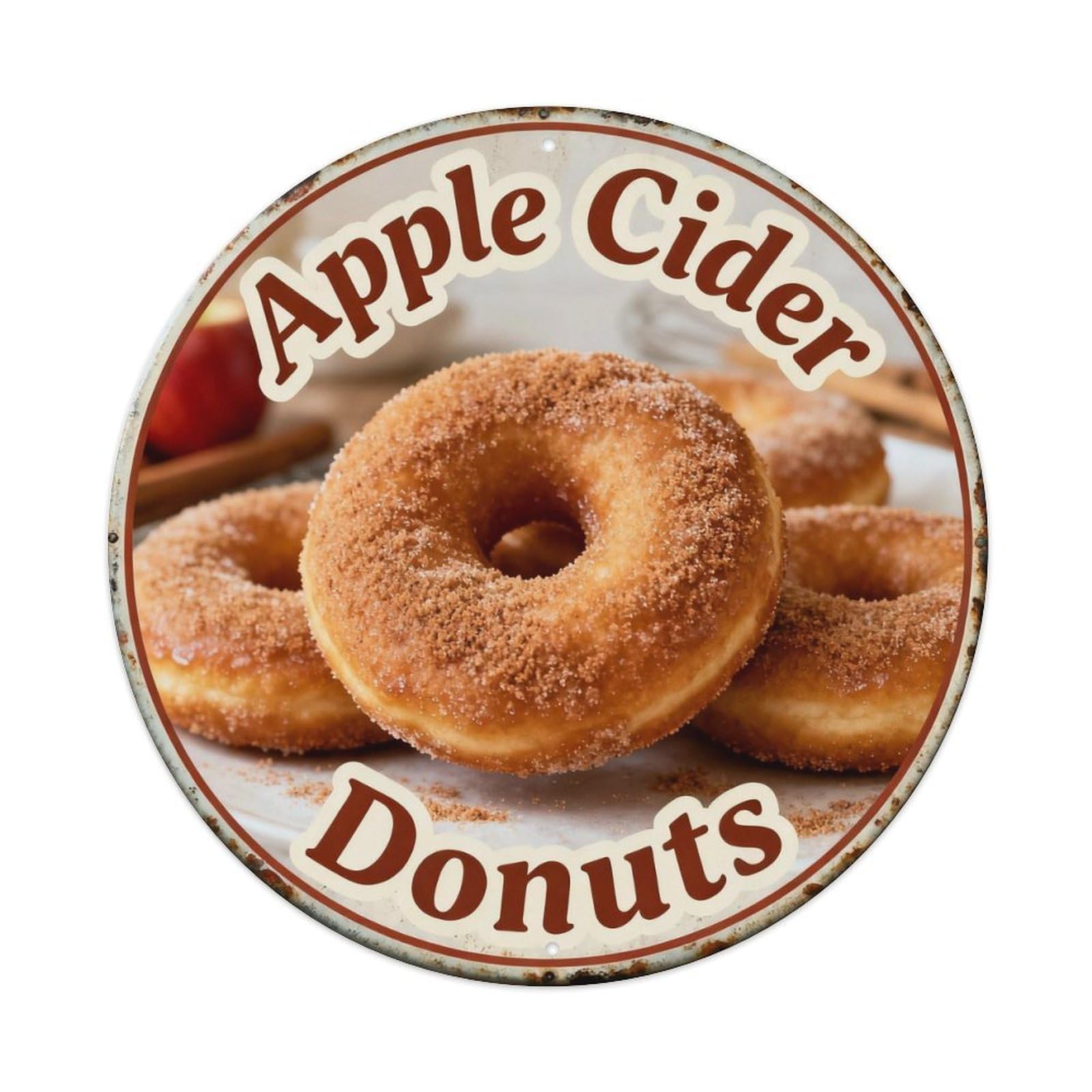 Apple Cider Donuts Metal Tin Sign Plaque