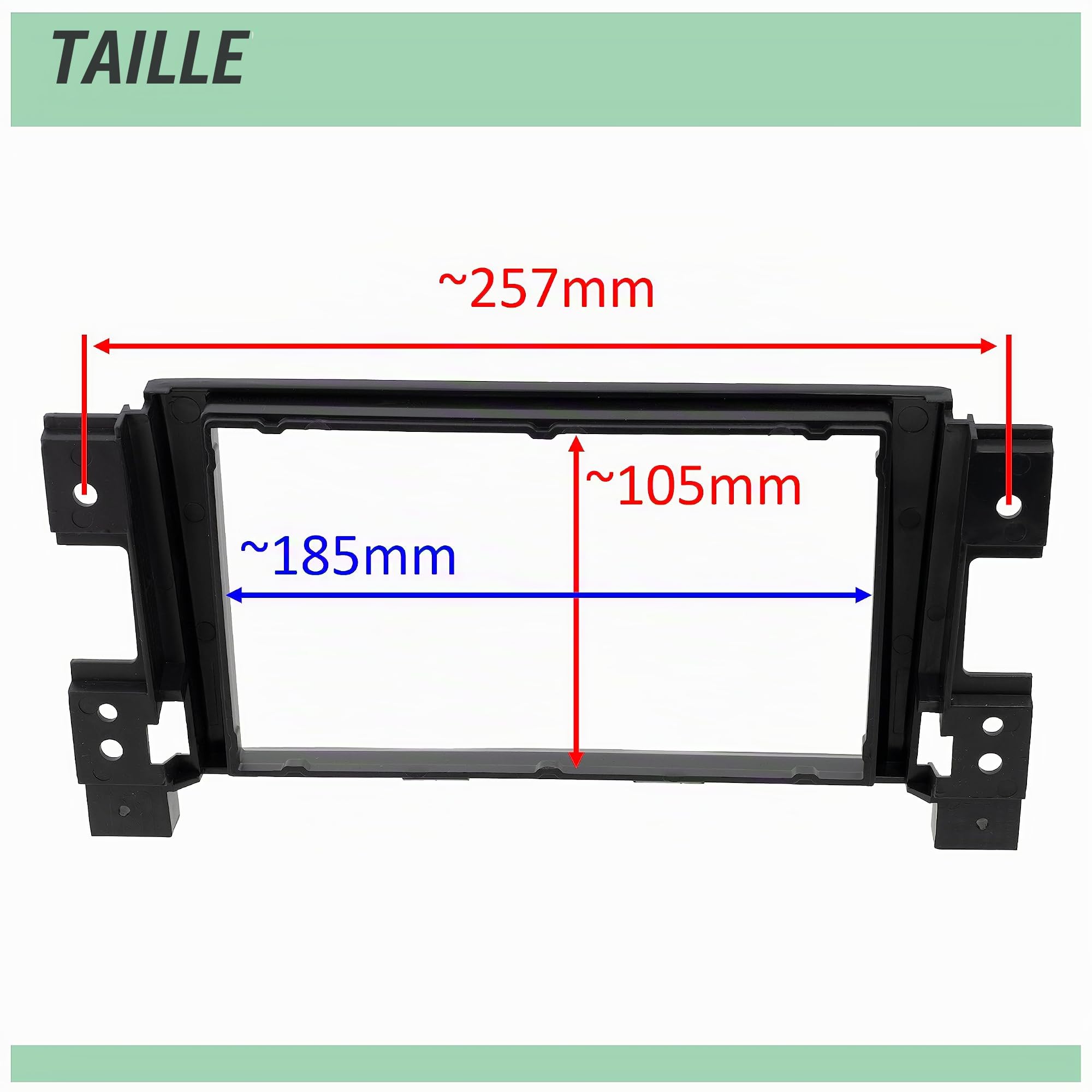 AERZETIX - C11624 - Cadre/façade/Adaptateur 2 ISO pour autoradio de Voiture - en Plastique - Compatible avec Suzuki Grand Vitara 2005+