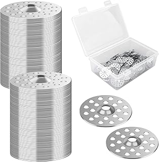 300 PCS 1 Inch Plaster Metal Washers Plaster Repair Washer with 1 PCS Clear Plastic Organizer Storage Box Plaster Buttons Profile Washer Flat Washers for Wall Ceiling Drywall Plaster Repair