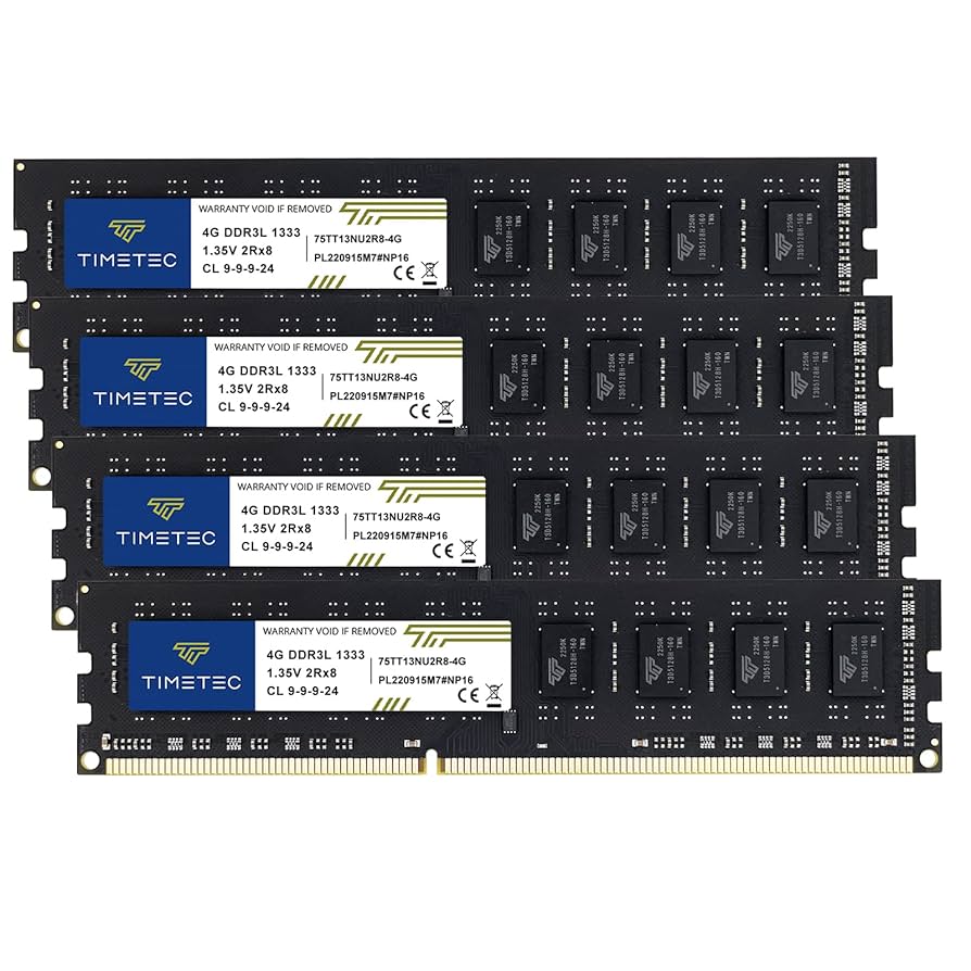 16GB (4GB 4枚組) DDR3L PC3L-10600 DDR3 RAM 16GB Kit (4 x 4GB) PC3 10600U DDR3 1333 DIMM RAM