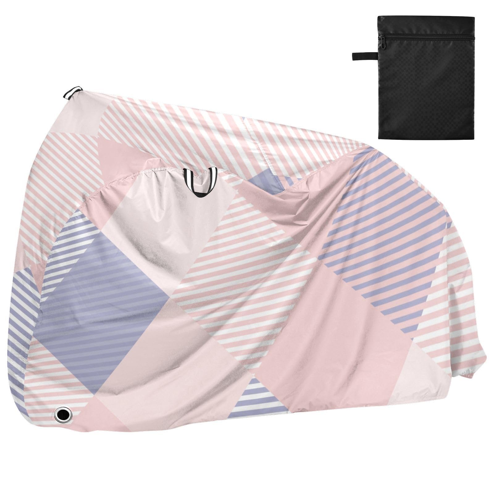 Buffalo Plaid niebieski różowy pokrowiec na rower zewnętrzny wodoodporny pokrowiec na rower treningowy przechowywanie rowerów