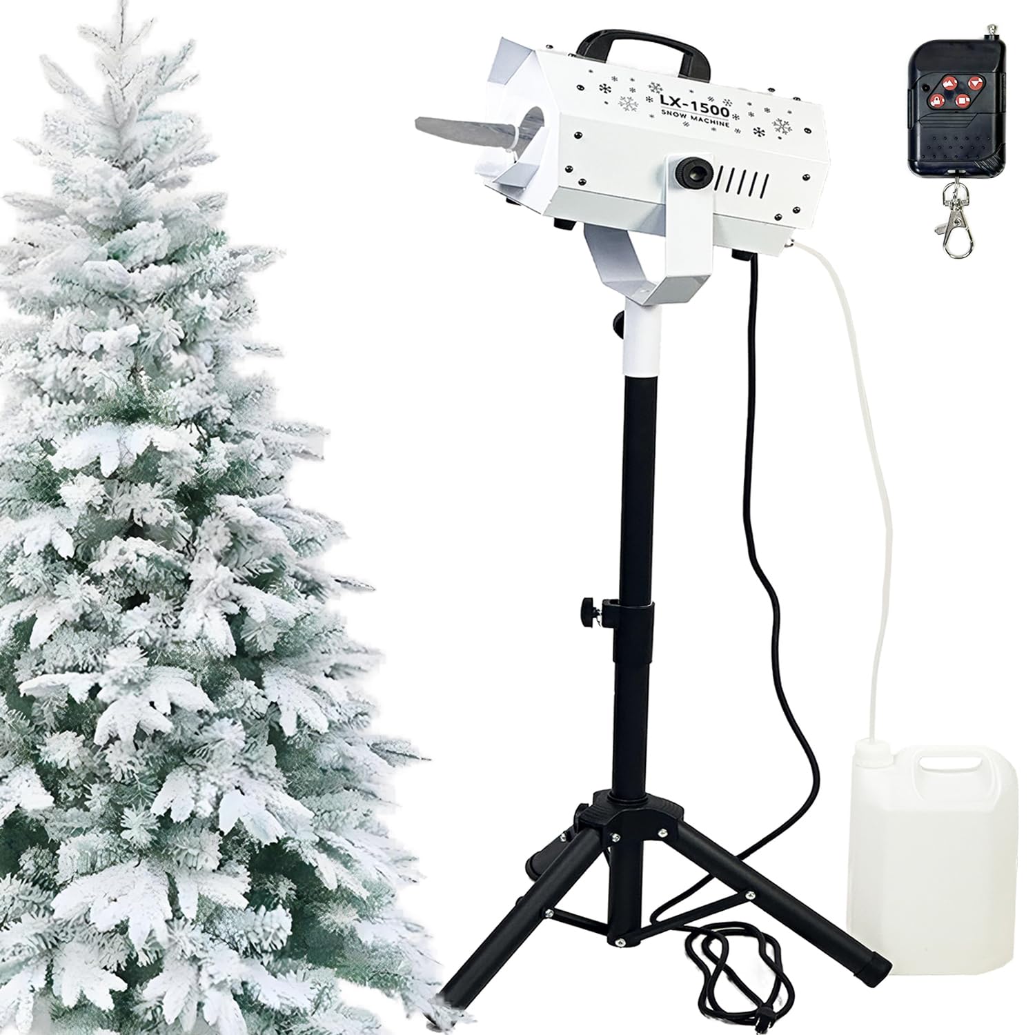 langxun 1500w snow machine with manual amp wireless remote control  large output snowmaking machine for indoor amp outdoors  adjustable snowflake size  perfect for christmas weddings and parties