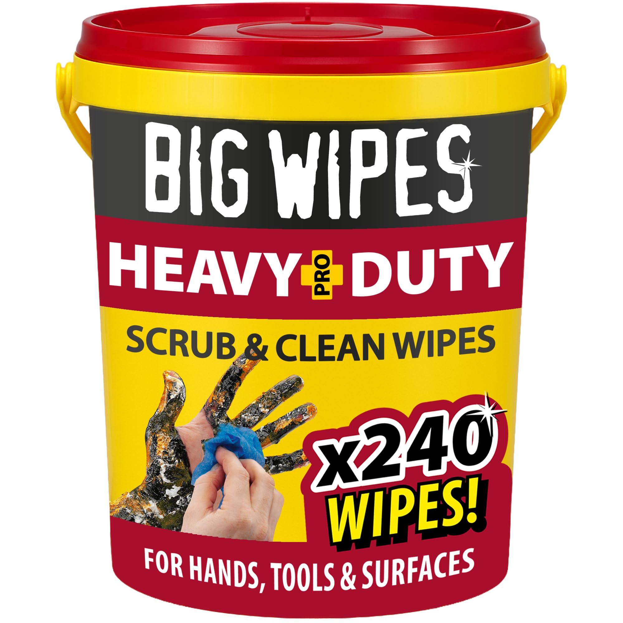 Big Wipes - 4x4 Heavy-Duty Cleaning Wipes Bucket of 240