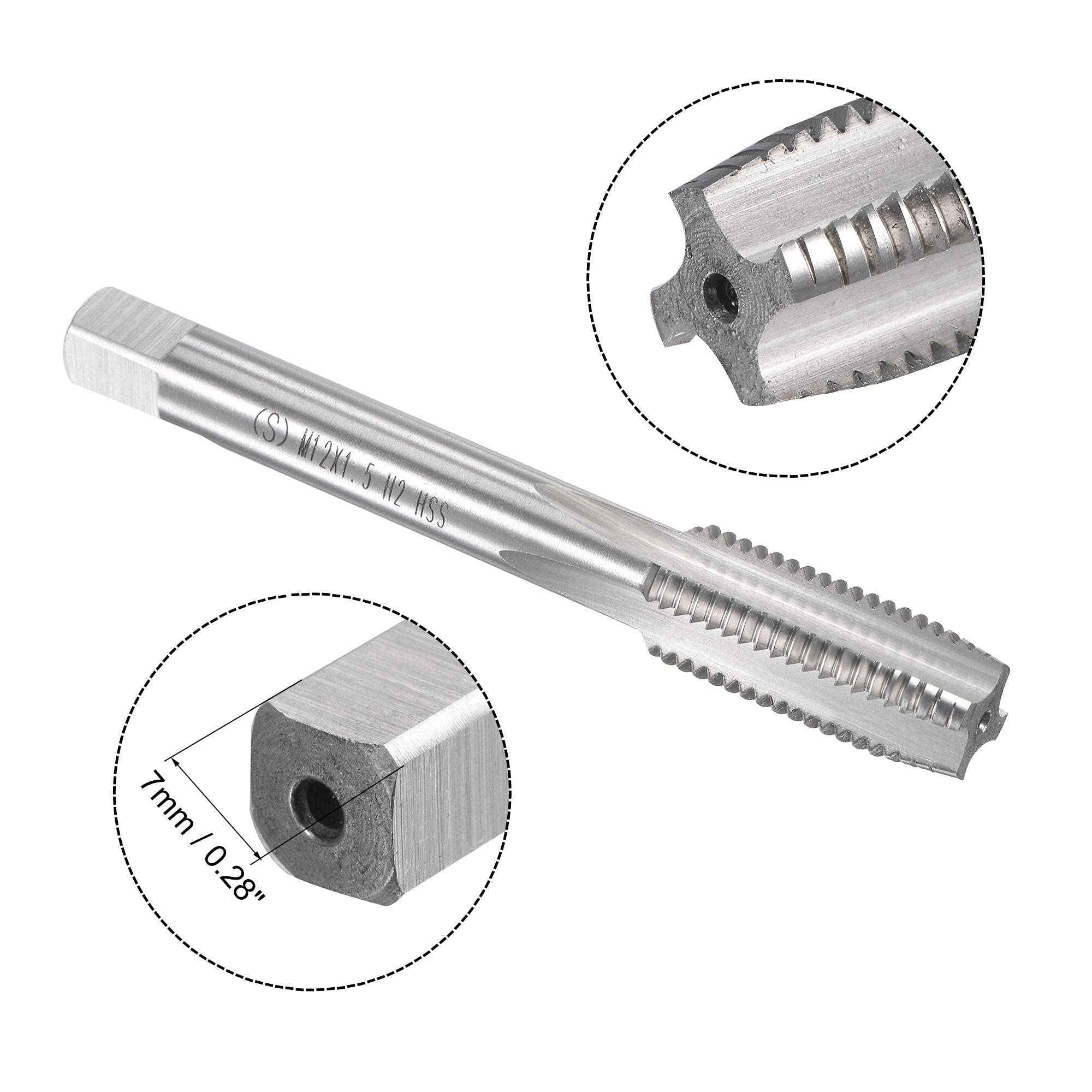Zestaw gwintowników i narzynek metrycznych M12 x 1,5 mm, gwintownik maszynowy z okrągłą narzynką, zestaw gwintowników i narzynek do naprawy gwintów nakrętek i śrub