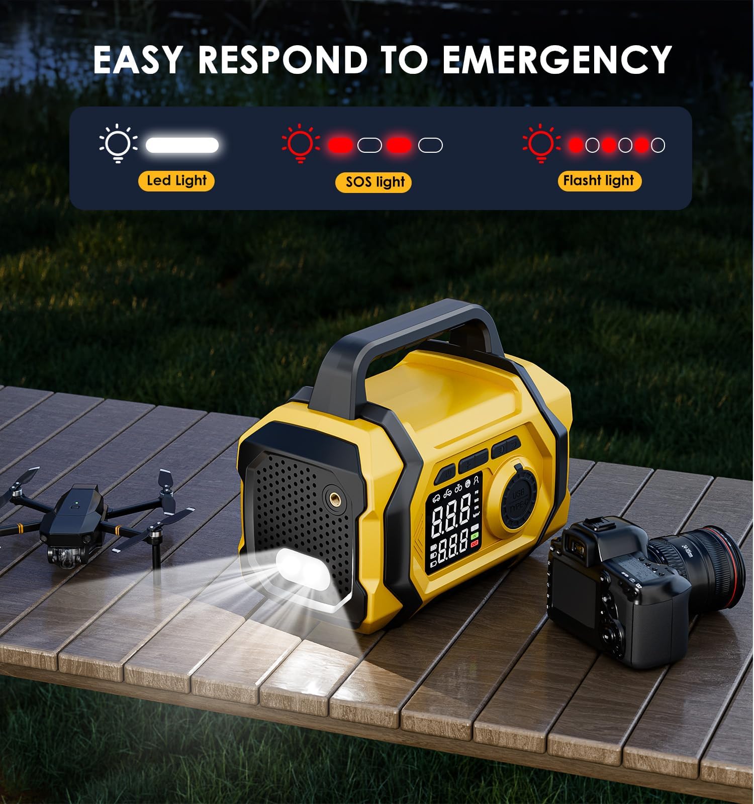 Tire Inflator Portable Air Compressor 6X Fast 150PSI Air Pump for Car Tires Cordless Car Motorcycle Balls Bike — view 6