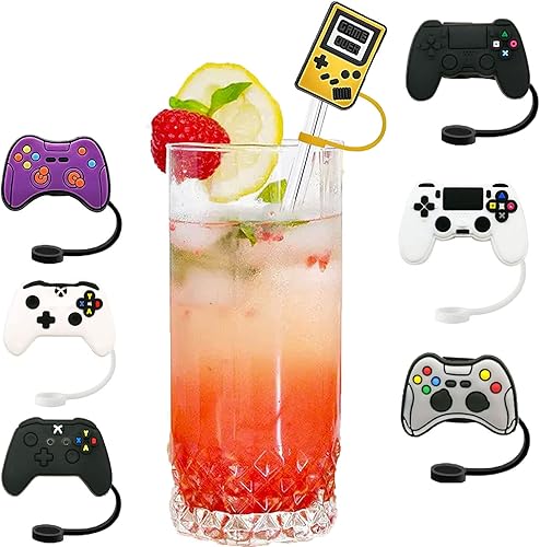 Miniatura 10 de Fundas de popote de silicona para gatos compatibles con Stanley 20 de 30 y 40 onzas, tapas de popote para vaso Stanley de 40 onzas con asa, 6