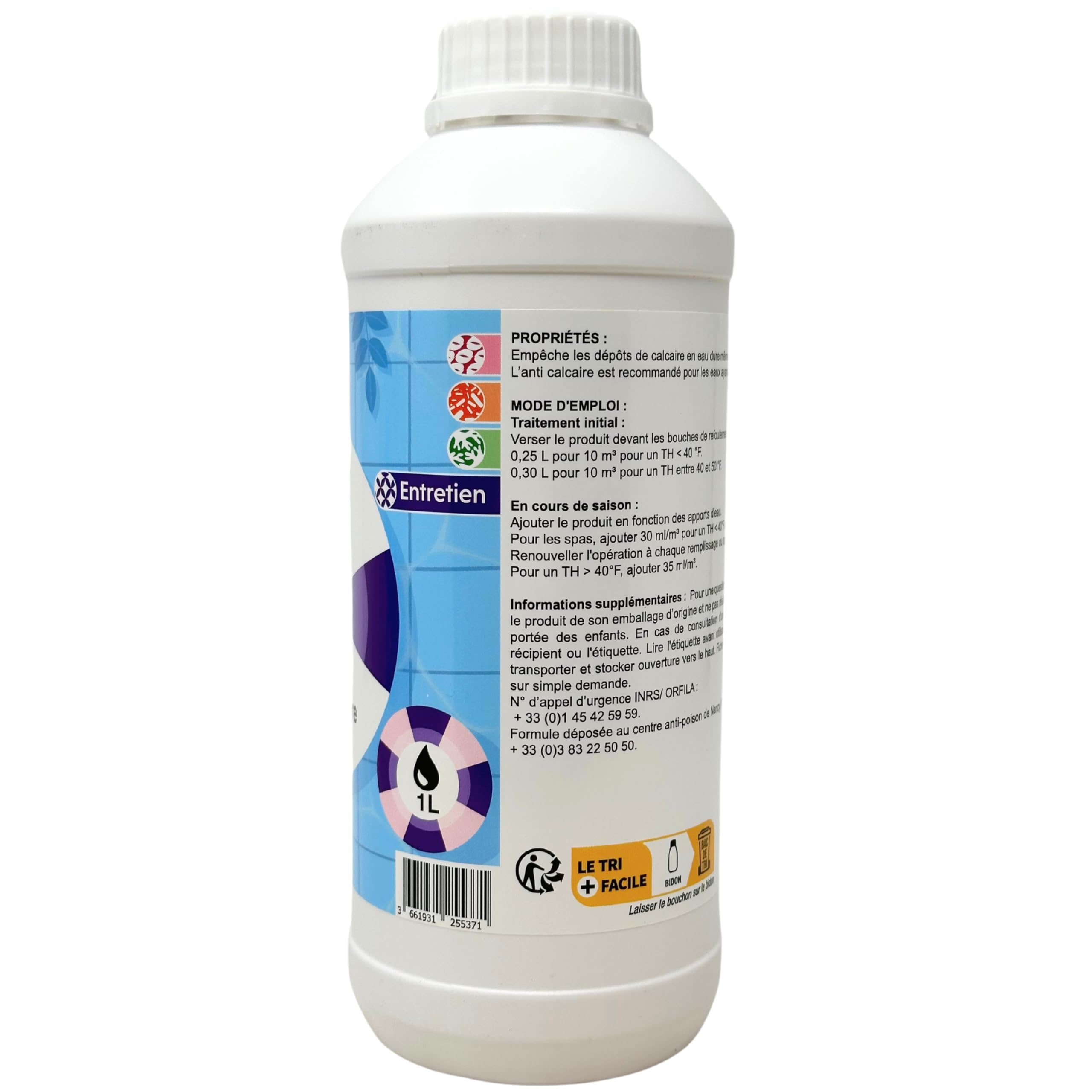 Anti-Calcaire Spa 1L – Préventif Calcaire Piscine Fabriqué France