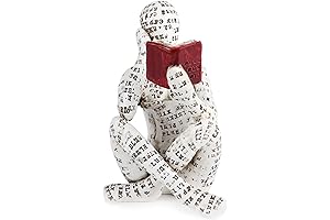 puthiac Modern Bookshelf Decor Accents - Reading Women Figurine Sculpture Thinker Statue