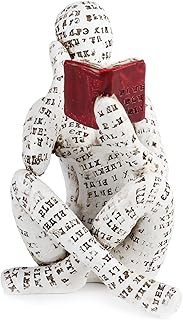 puthiac Modern Bookshelf Decor - Reading Women Figurine Sculpture Thinker Statue - Modern Abstract Home Decor for Living Room, Office, Bedroom