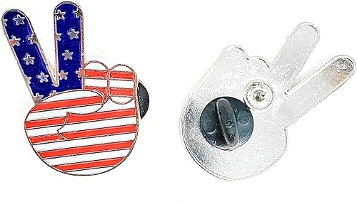 Paquete de 20 pines patrióticos de paz, símbolo de la paz de la bandera estadounidense, perfecto para desfiles del 4 de julio, fiesta del 4 de