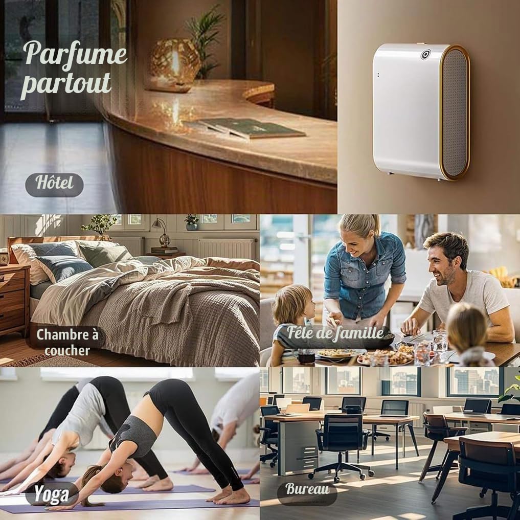 Machine De Diffuseur De Parfum Intelligent De 350 ML, Diffuseur Arôme Mural Commercial avec Télécommande, Diffuseur D'arôme sans Eau, pour Hôtelier Hotel Office Business Spa White