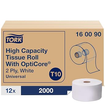 Tork OptiCore Mid-size Toilet Paper Roll T10, 12 x 2000 sheets, 160090