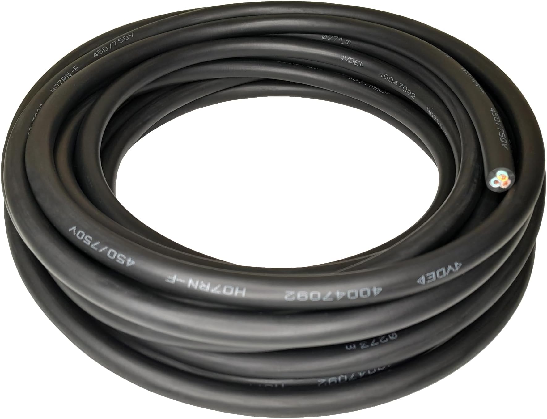 Heavy Duty Flexible Rubber Power Cable, 3 Core, 1.5mm² / 2.5mm², H07RN-F, Indoor/Outdoor Use - Various Lengths (3 Core, 1.5mm² (3G1.5), 15m)