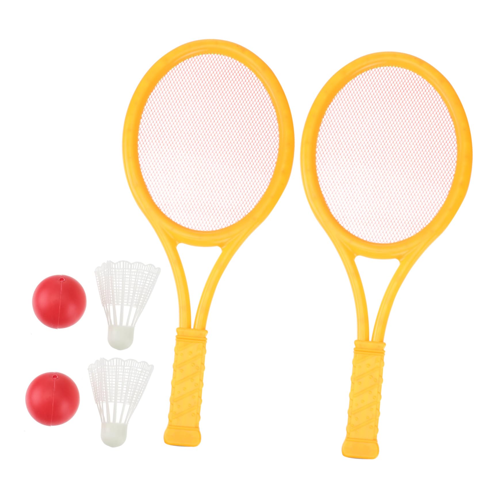 Outanaya 2Pcs Parent Outdoor Sports Racket Set Large Tennis Badminton Rackets for Includes Tennis Balls Badminton Shuttlecocks for Family Fun