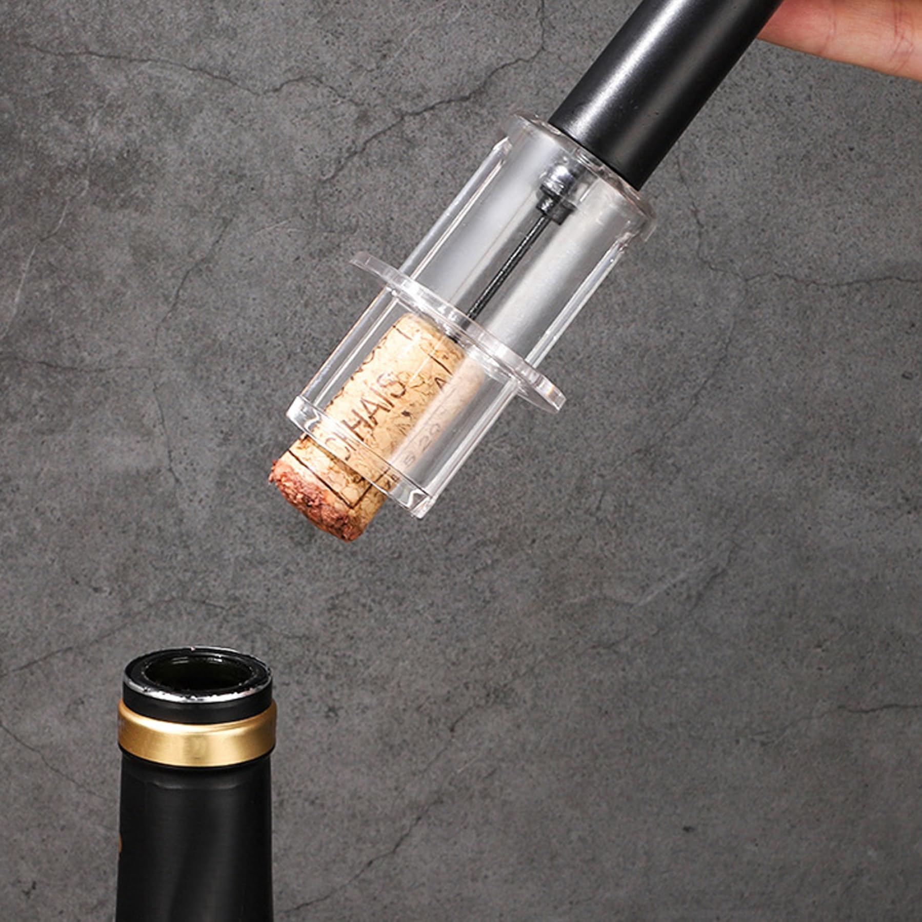 Bomba abridor de vino, abridor de botellas de vino con bomba autocentrante, manual de presión de aire fácil de usar para manual de corcho rojo