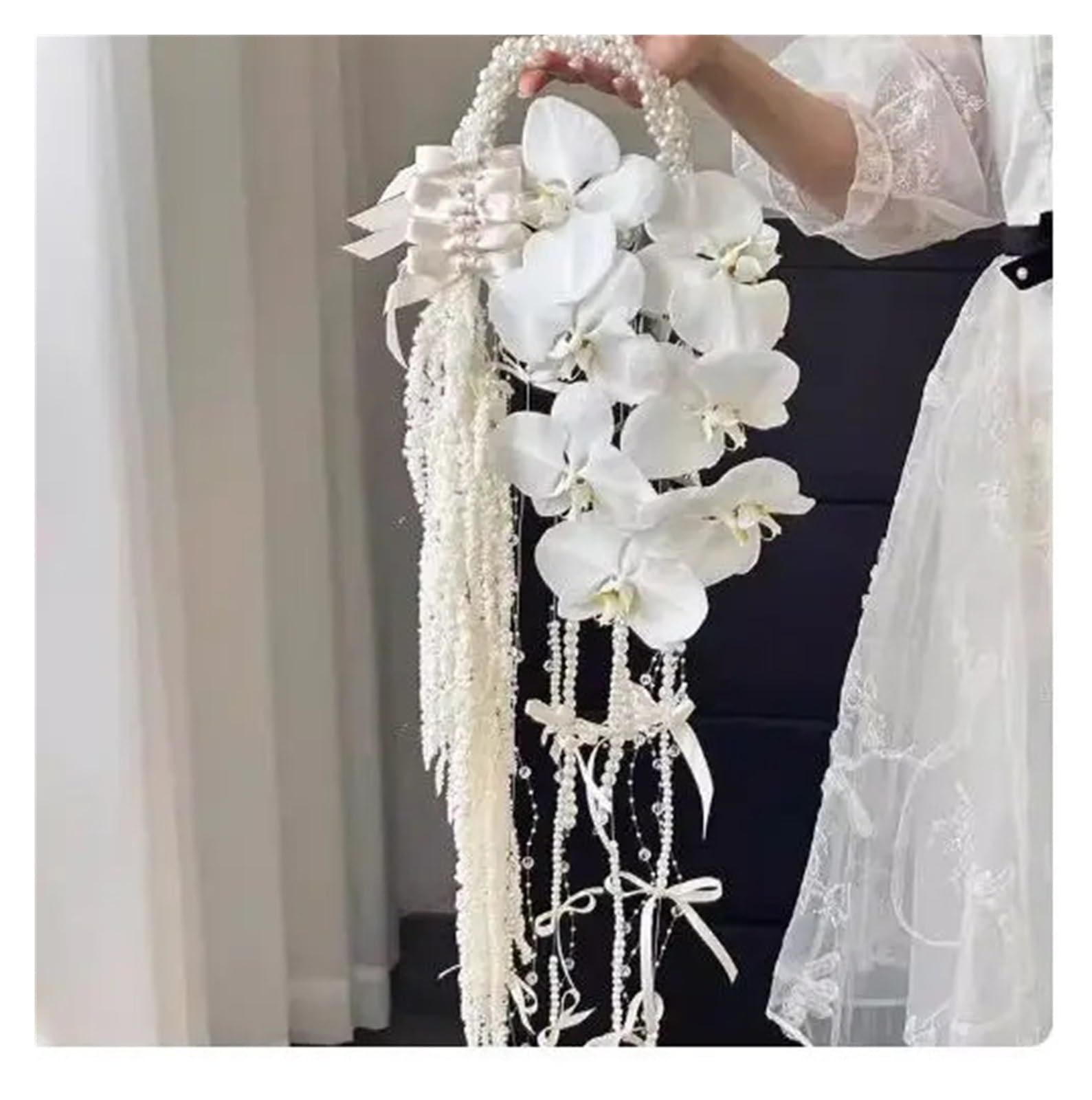 Gijmzy Orange Wedding Bouquets Golden Flower Holding Bride