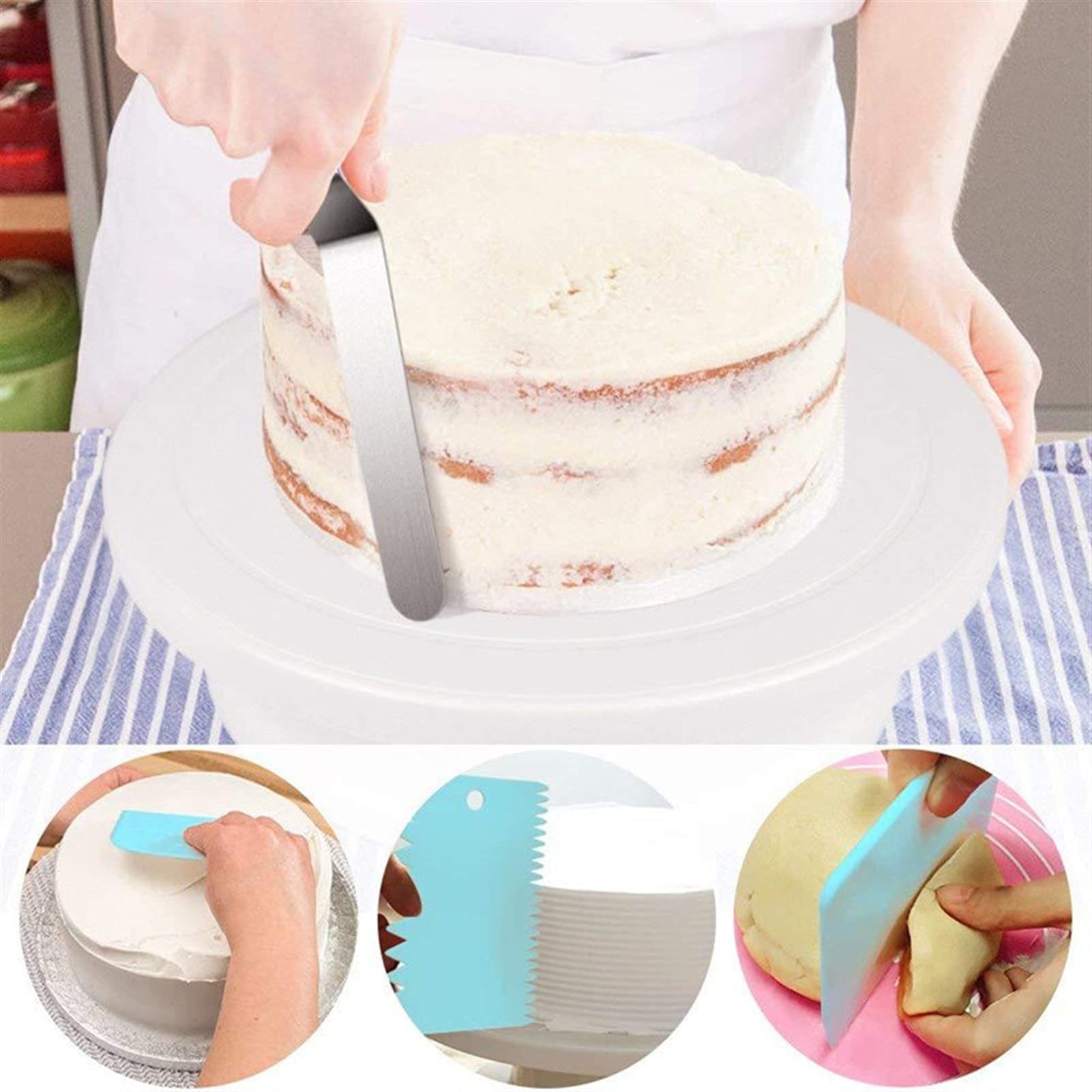 Gramofon do ciasta 25 cm plastikowy tort obrotowy stół DIY ciasto narzędzie do pieczenia ciasto stojak ciasto obrotowy ciasto dekoracja ciasto narzędzie do pieczenia wirowanie ciasto stojak