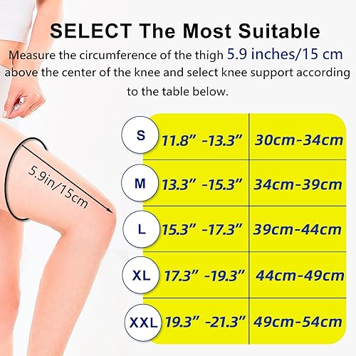 Miniatura 7 de Paquete de 2 mangas de compresión de pierna completa, soporte largo para rodilla para ACL, PCL, desgarro de menisco, artritis, tendinitis