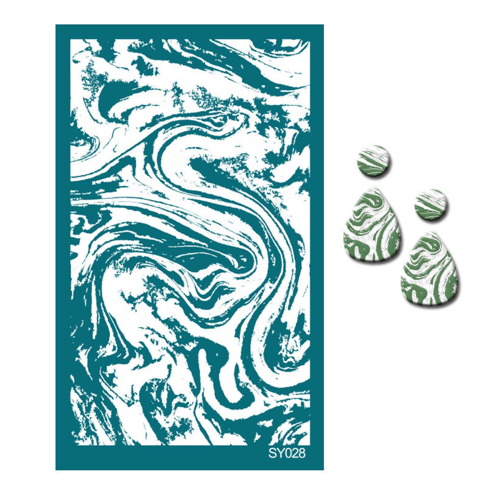 MANGOUSONG Screen Printing Kit,9x15cm Silk Screen Stencils for Polymer Clay Reusable Print Kit Mesh Stencils Transfer Handmade Crafts Earring Jewelry Template Style 6