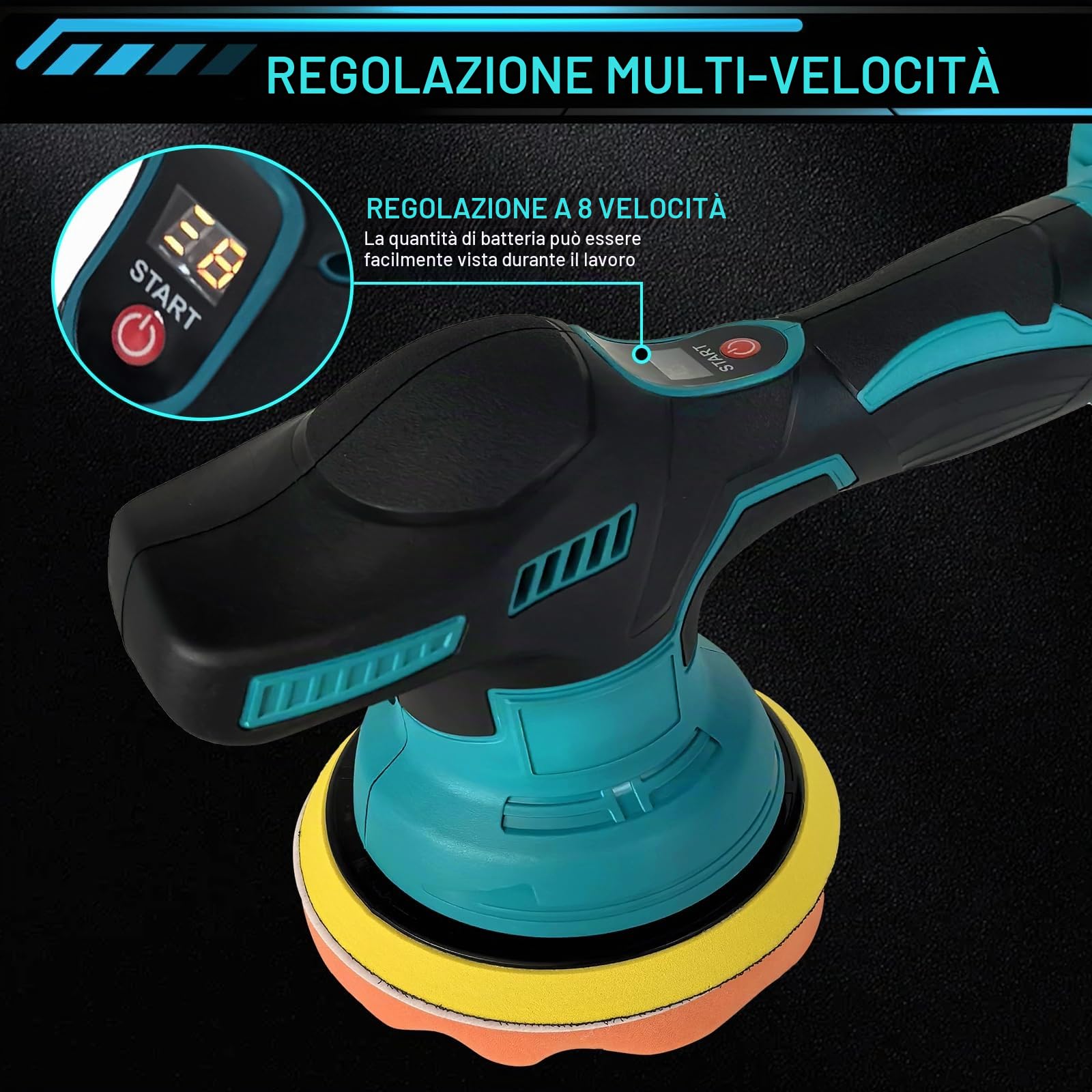 Lucidatrice Auto Senza Fili compatibile Makita18V Batteria(senza batteria)