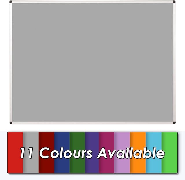 Premium Noticeboard - Aluminium Frame - 120 x 90cm with Fixings (Grey)