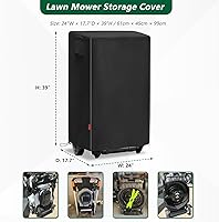 Vista 2 de Funda impermeable para cortacésped, ajuste universal para cortadoras de césped inalámbricas plegables de 20 a 21 pulgadas, protector de Negro