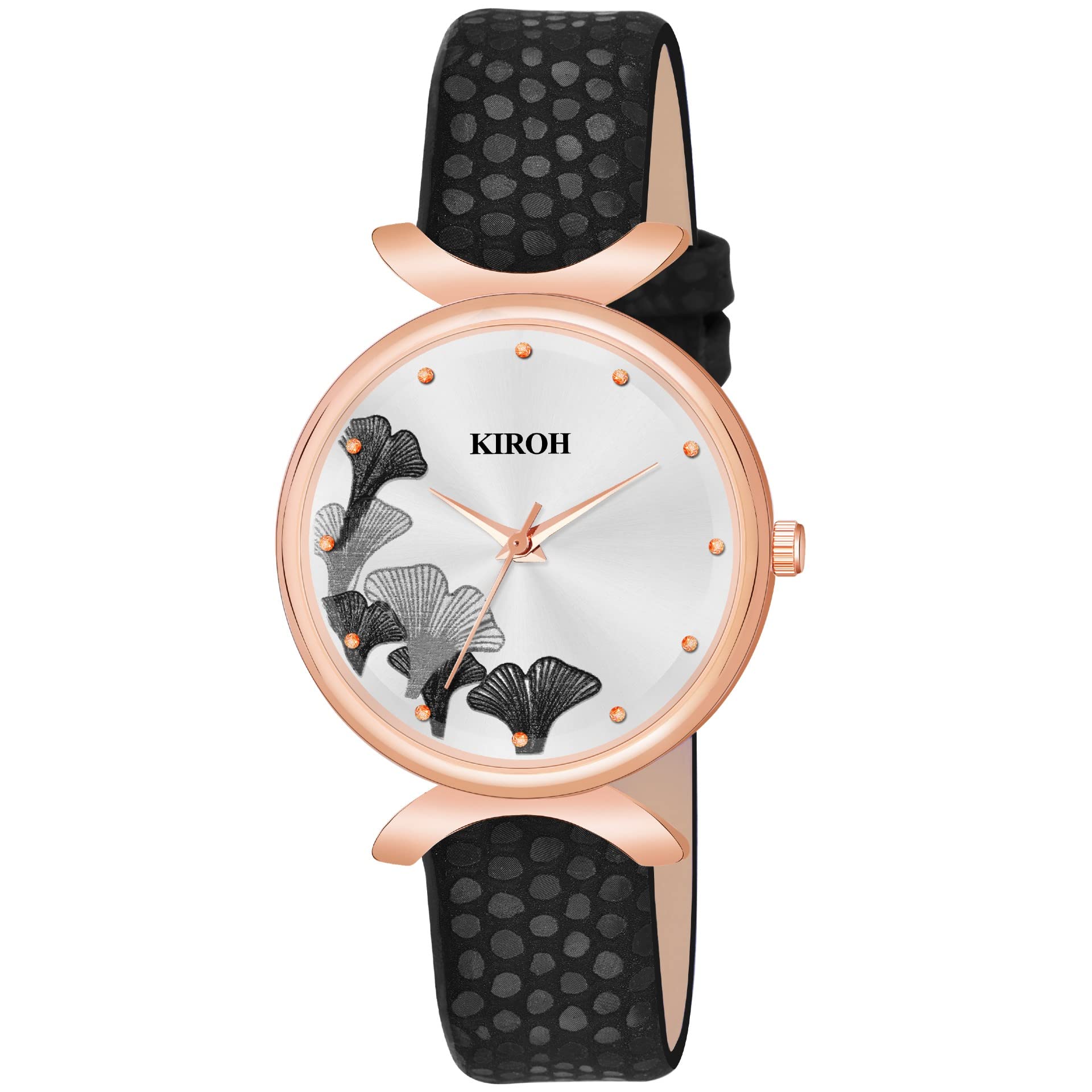 KIROH Analogue Unique Multi Flower Dial Designer Leather Strap Womens and Girls Watch (Blue) (Black) (B0BRT9687P) Amazon Price History, Amazon Price Tracker