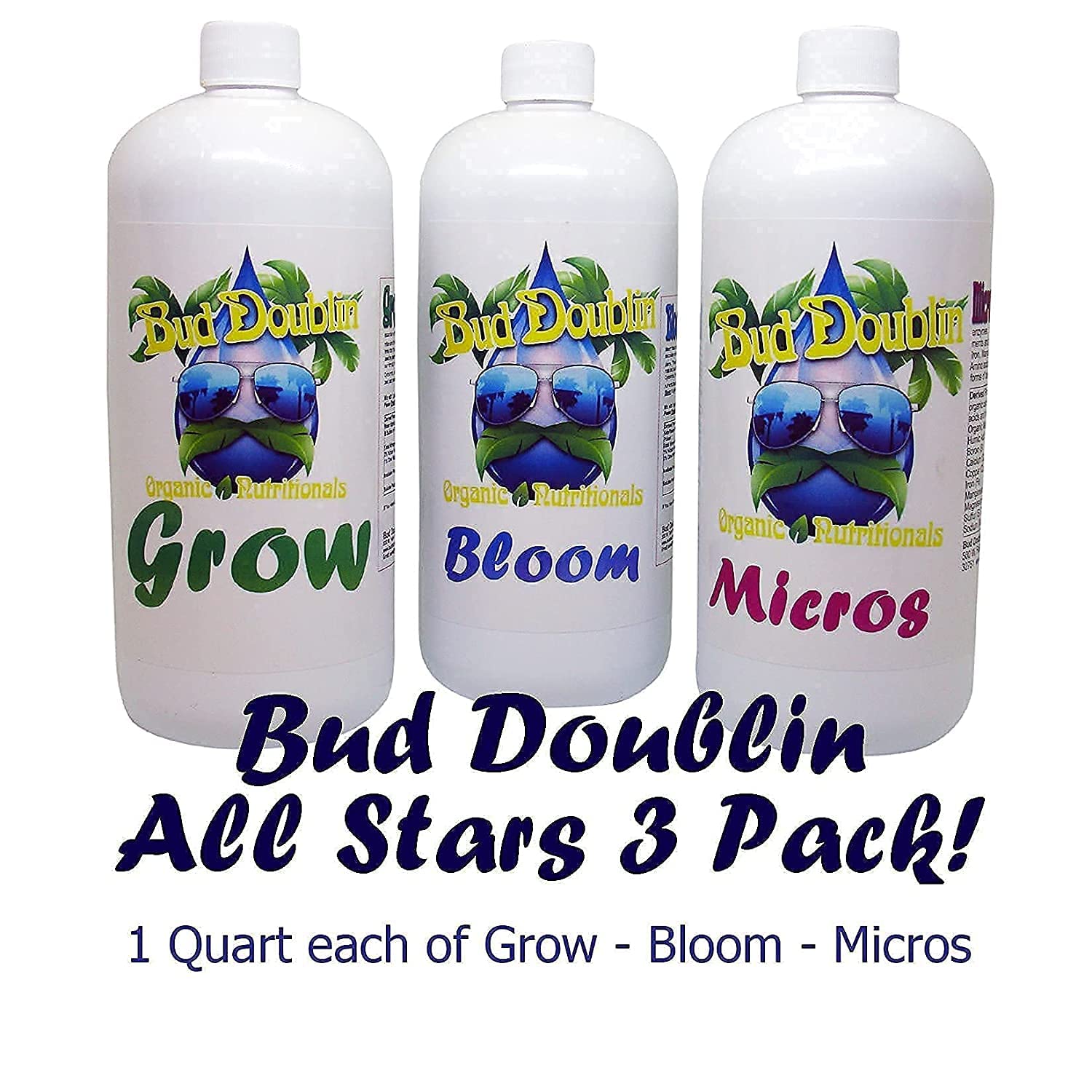 GS Plant Foods Bud Doublin - (Pack of 3-32oz Bottles) Premium Organic Plant Nutrients for Hydroponic Growth, Balanced Formula for Optimal Root Development, Easy to Use,1 Quart Each