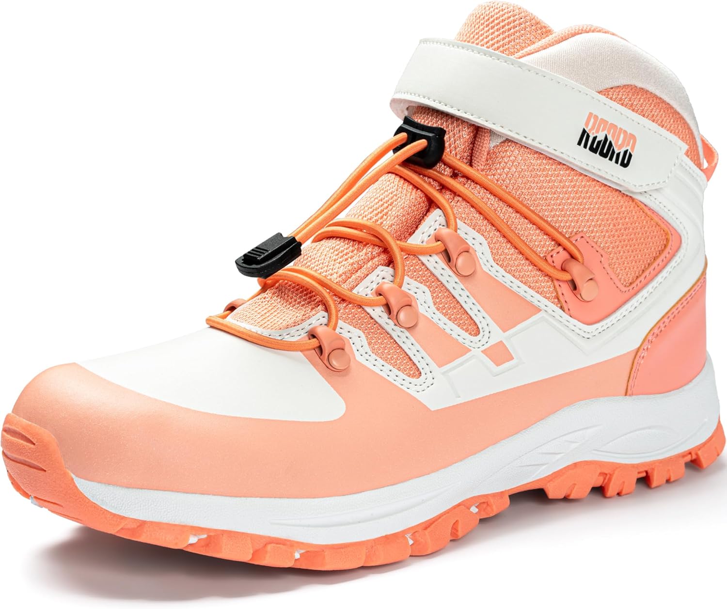 R CORD Kids Hiking Boots Girls Hiking Boots Waterproof Durable TPR Traction Drawstring Closure Girls Hiking Boots Anti-Skid Athletic Outdoor Boots