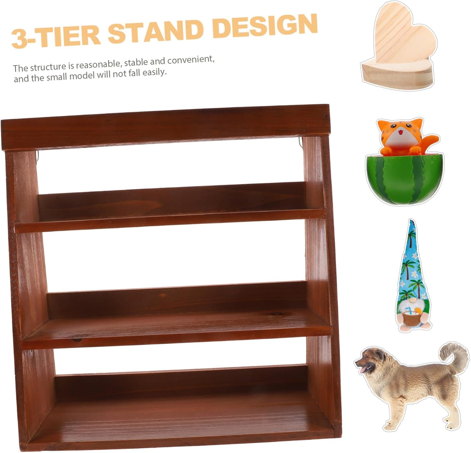 Wooden Desktop Bookshelf Organizer Doll Display Rack Sturdy Car Model Storage Shelf