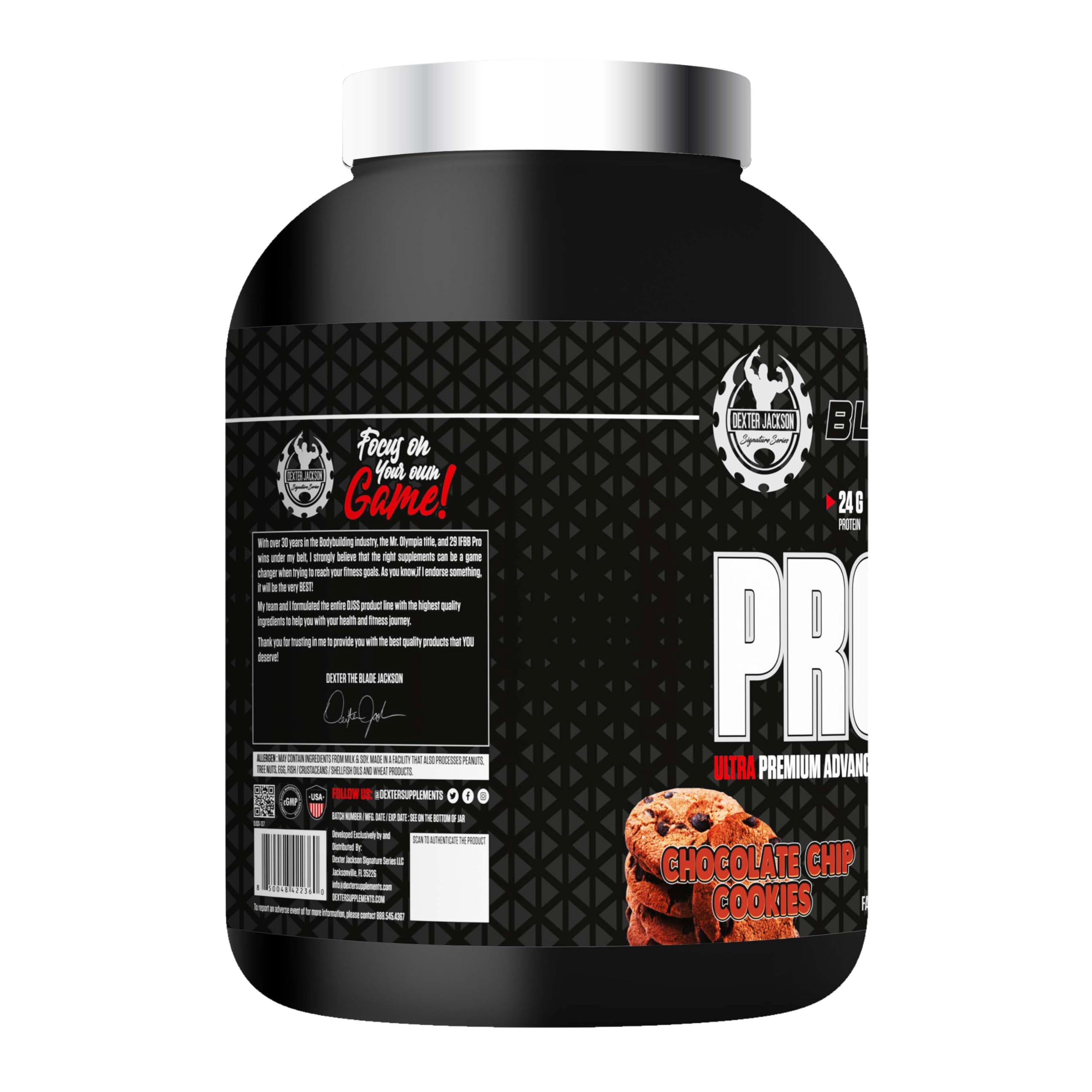 Dexter Jackson Black Protein & Oats | Ultra-Premium Advance Protein Powder | Chocolate Chips Cookies | 5 lbs (2268g) | 50 Servings | Muscle Fuel with Oats for Optimal Performance — Amazon image 2