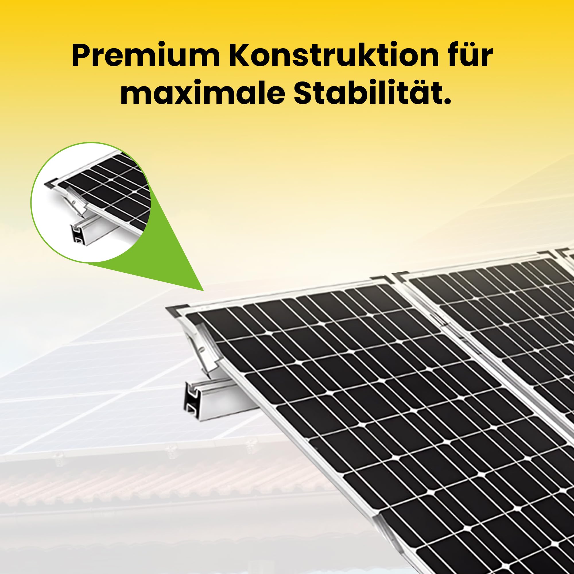 Zestaw mocujący ze śrubami trzpieniowymi do montażu dachów skośnych, 3 panele solarne, wysokość ramy 30 mm