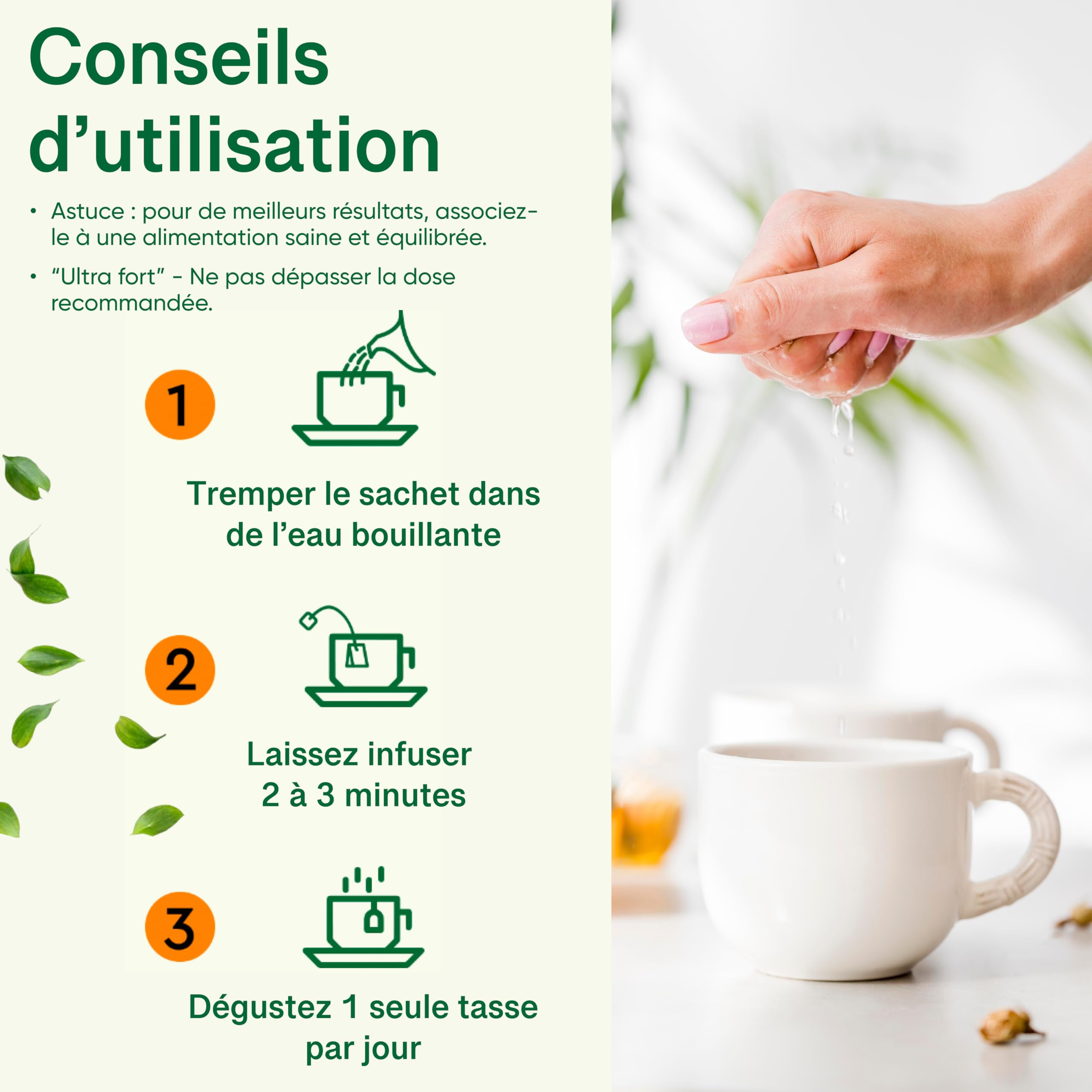 Nature Slim Tea Extra-Forte – Tisane Detox & Transit Intestinal 30 Infusettes – Feuille de Mauve & Feuille de Cassia – Laxatif Naturel Doux – Thé Minceur sans Crampes, Constipation, Perte de Poids