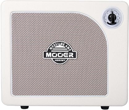 MOOER Guitar Amplifier Combo 15W, Practice Amp with 9 Digital Amp Models, 6.5" Speaker, Bluetooth, Headphone Output, for Electric/Acoustic Guitar and Bass-Hornet White