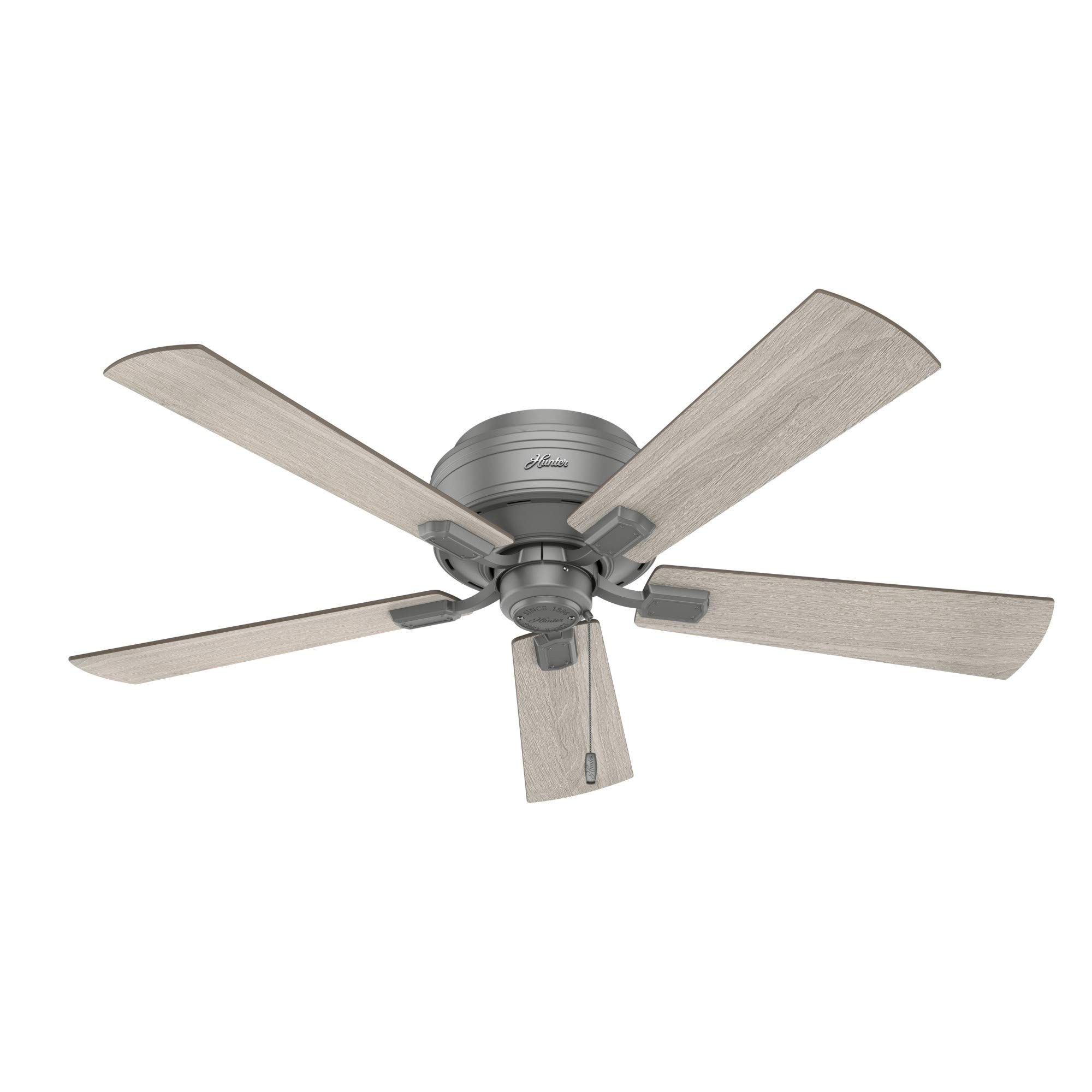 Hunter Crestfield Indoor Low Profile Ceiling Fan with LED Light and Pull Chain Control