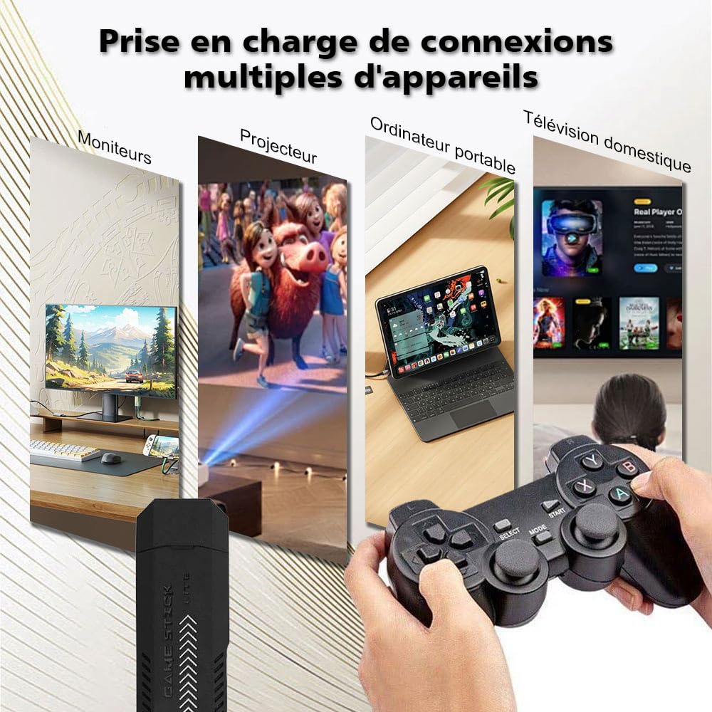M8, Console de Jeu rétro avec 2 manettes sans Fil et Plus de 20 000 Jeux, est Le Cadeau Parfait pour Les Enfants et Les Adultes.
